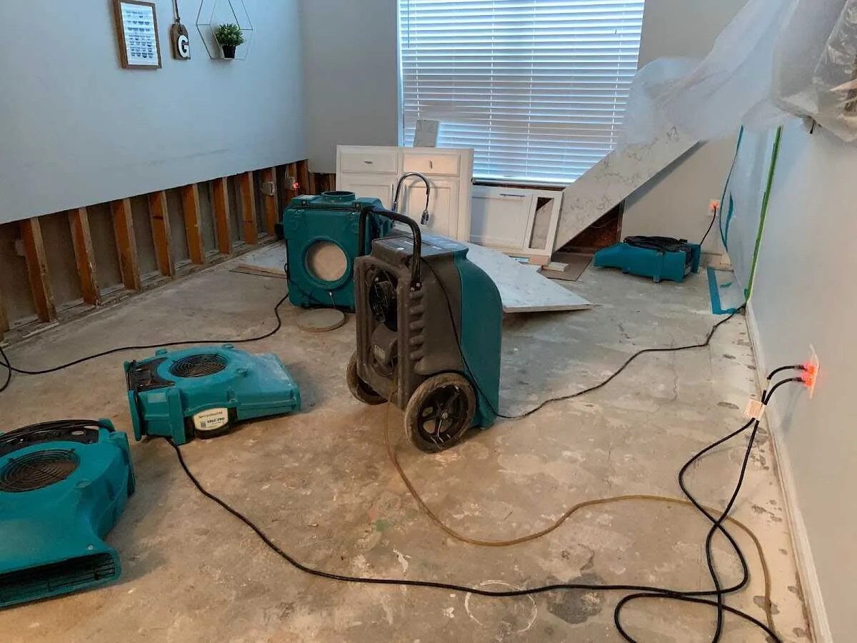 Dehumidifier in flood-cut room for Water Extraction & Removal in West Bloomfield